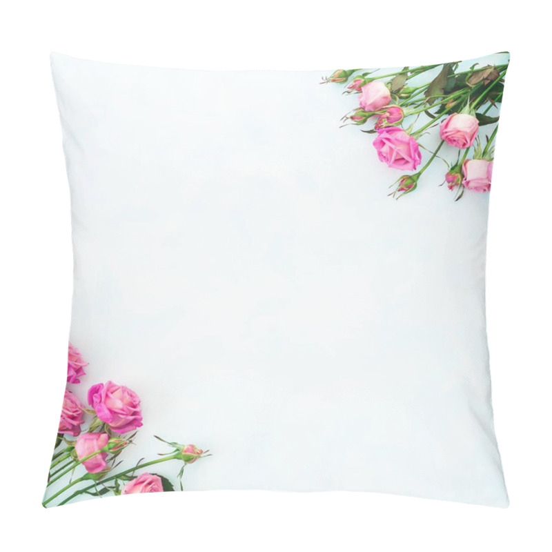 Personality   Tender Pink Roses On White Background Pillow Covers