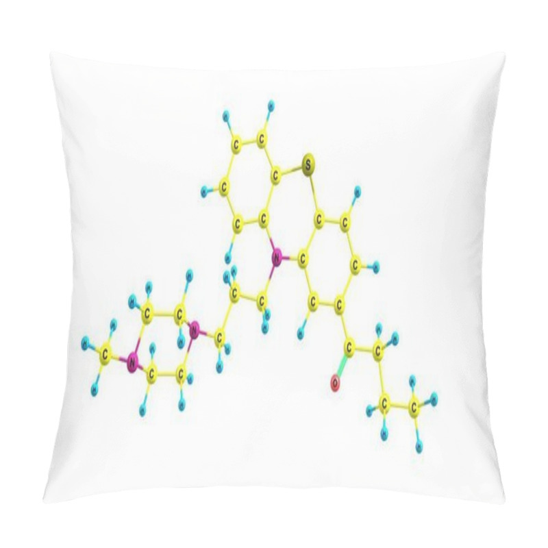 Personality  Butaperazine Is A Typical Antipsychotic Of The Phenothiazine Class. 3d Illustration Pillow Covers