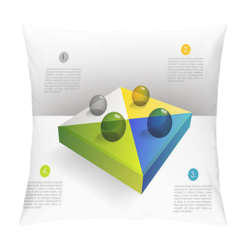 Personality  Presentation Template Rectangle Graph With A 3d Glass Balls. Pie Chart Diagram. Infographics. Pillow Covers