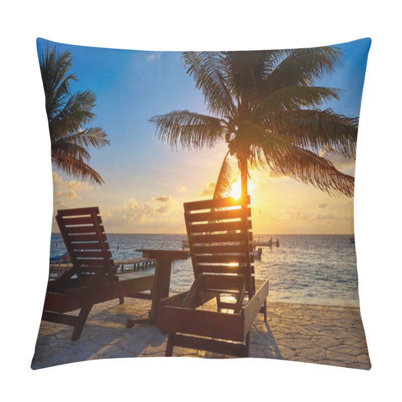 Personality  Riviera Maya Sunrise Beach Hammocks Pillow Covers