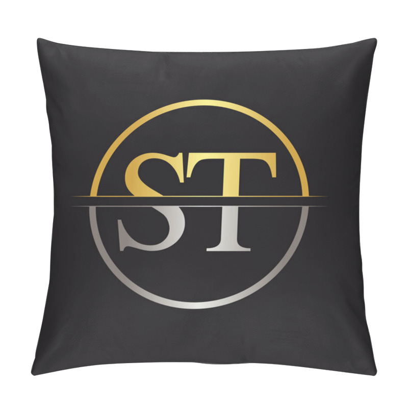 Personality  Initial Letter ST Logo Design Vector Template. ST Letter Logo Design Pillow Covers