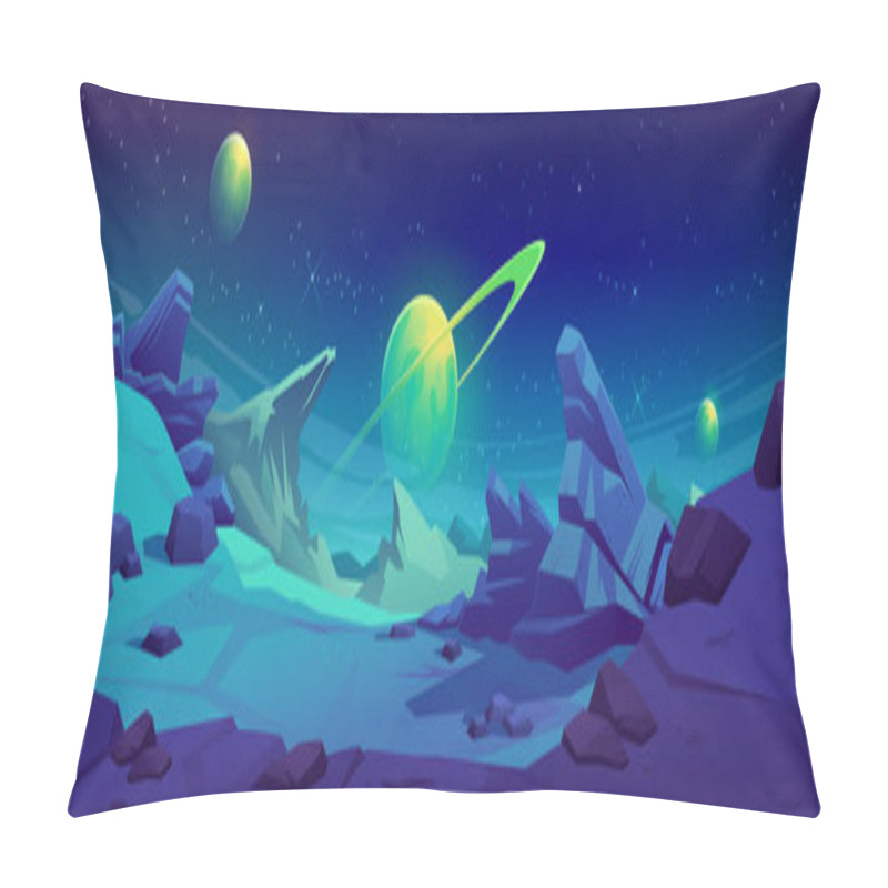 Personality  Night Mars Surface, Alien Planet Landscape Pillow Covers