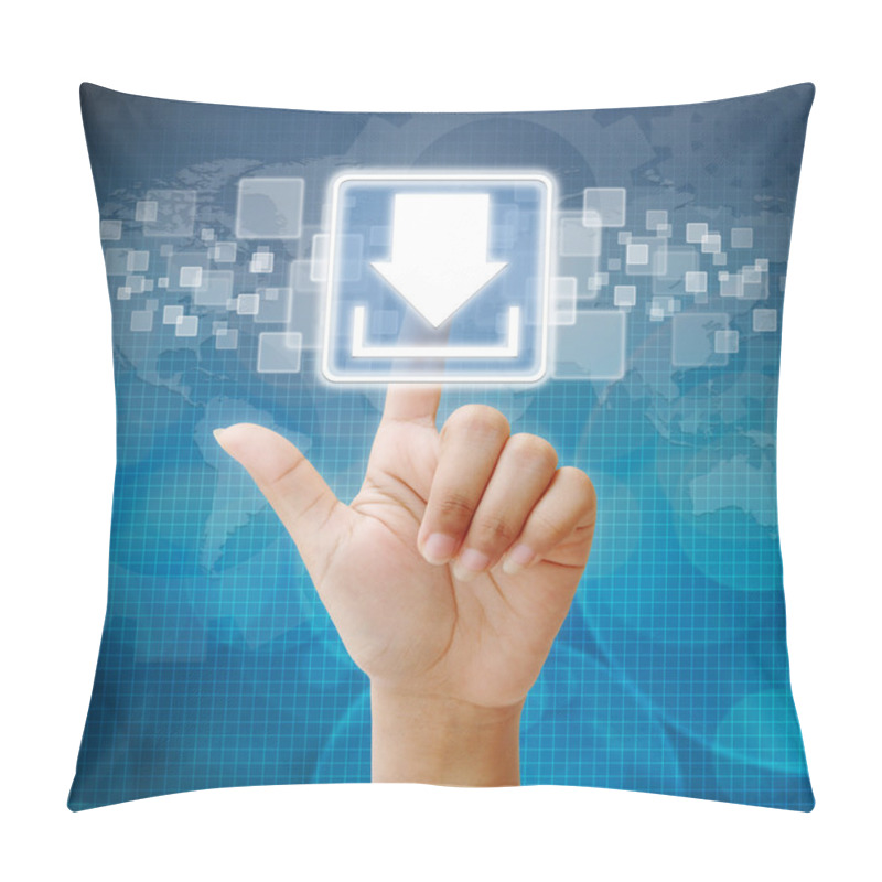 Personality  Hand Press On Download Icon Pillow Covers