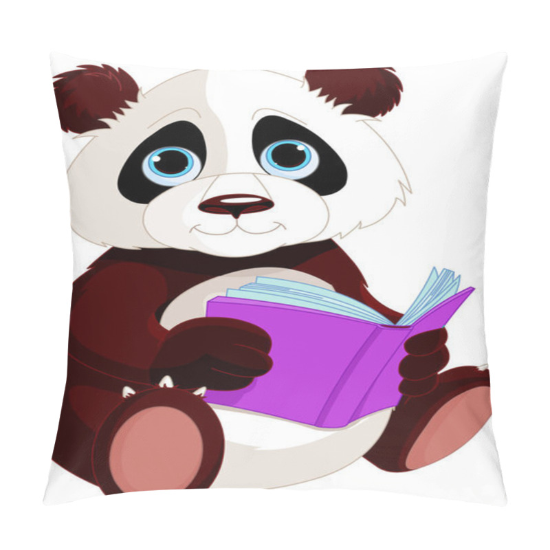 Personality  Panda Is Reading A Book. Education Pillow Covers