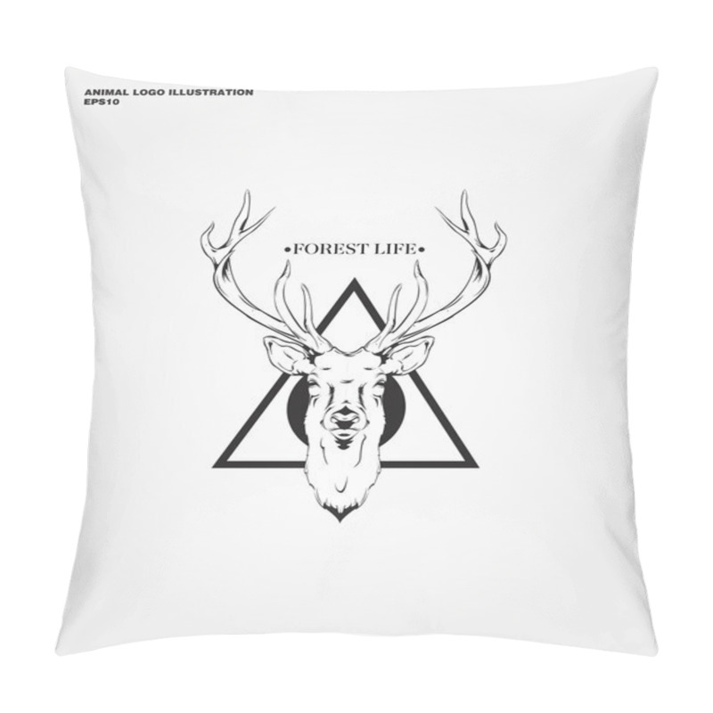 Personality  Abstract Deer Logo Pillow Covers