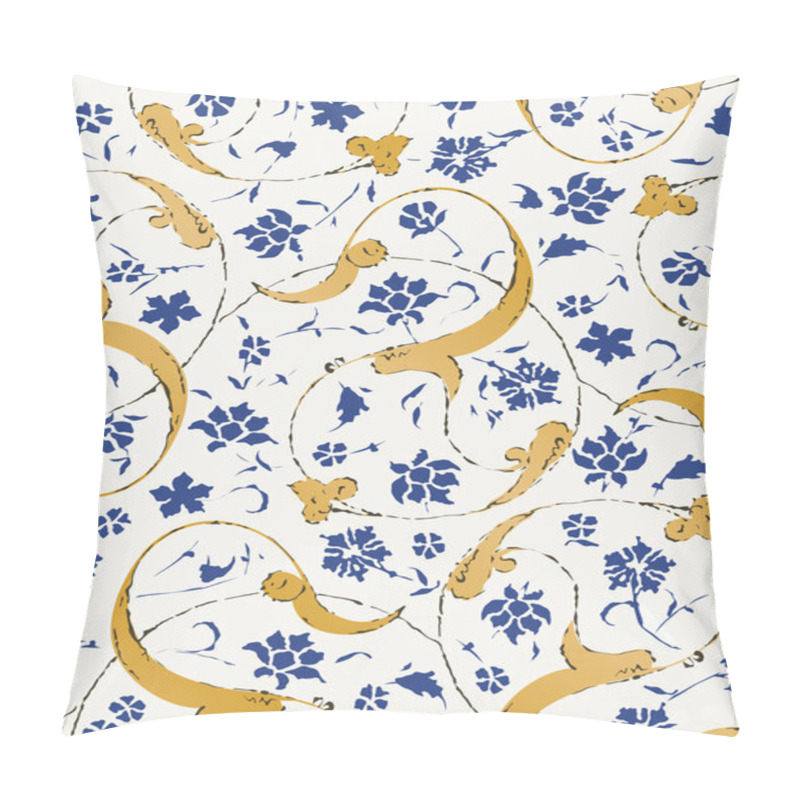 Personality  Seamless Islamic Scroll Floral Leaf Pattern Pillow Covers