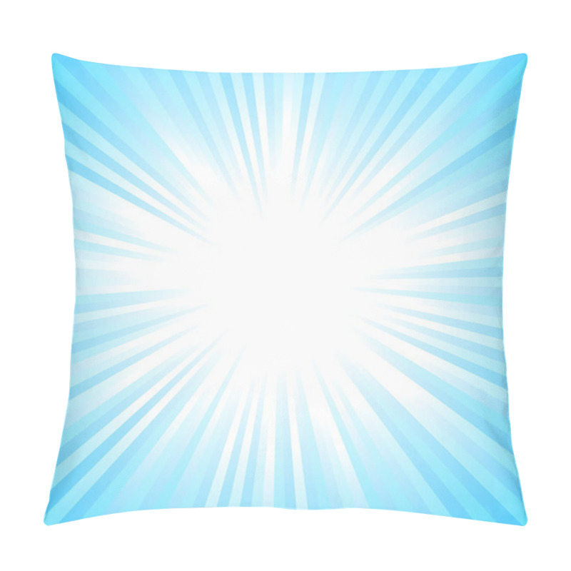 Personality  Light Blue Abstract Sun Burst Background - Gradient Sunlight Vector Graphic Pillow Covers