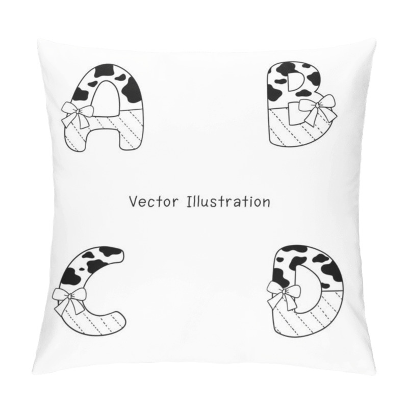 Personality  Cow Alphabet Cow Letters Cow Font Animal Font Cow Numbers Cow Skin Alphabet Cow Alphabet Png Digital Pillow Covers