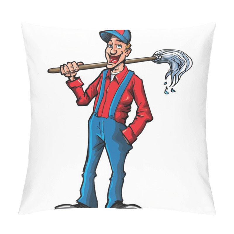 Personality  Cartoon Handyman With Tools Pillow Covers