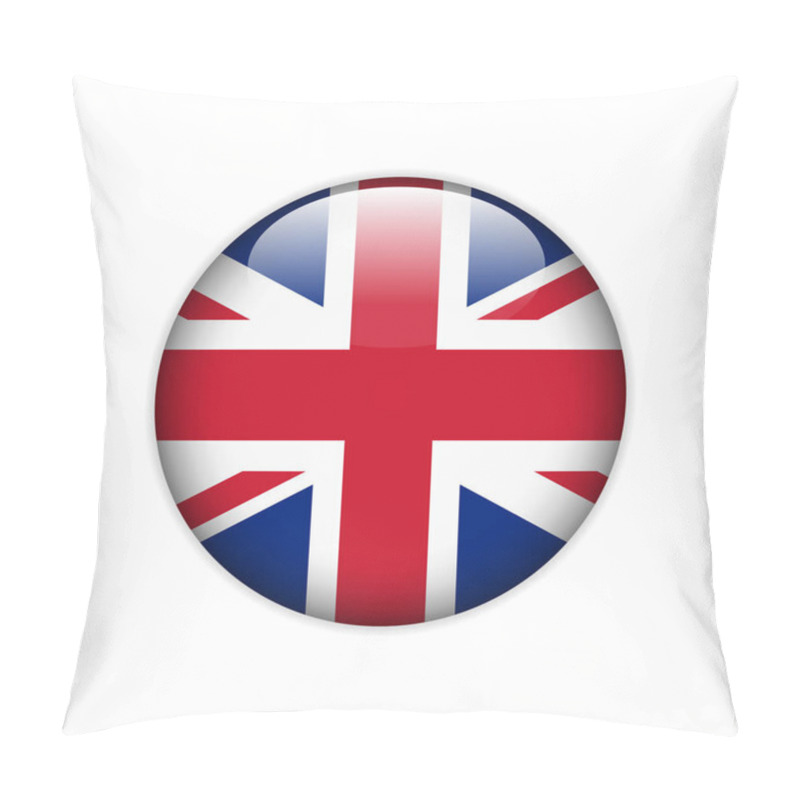 Personality  Flag Of Great Britain On A Button. Vector Pillow Covers