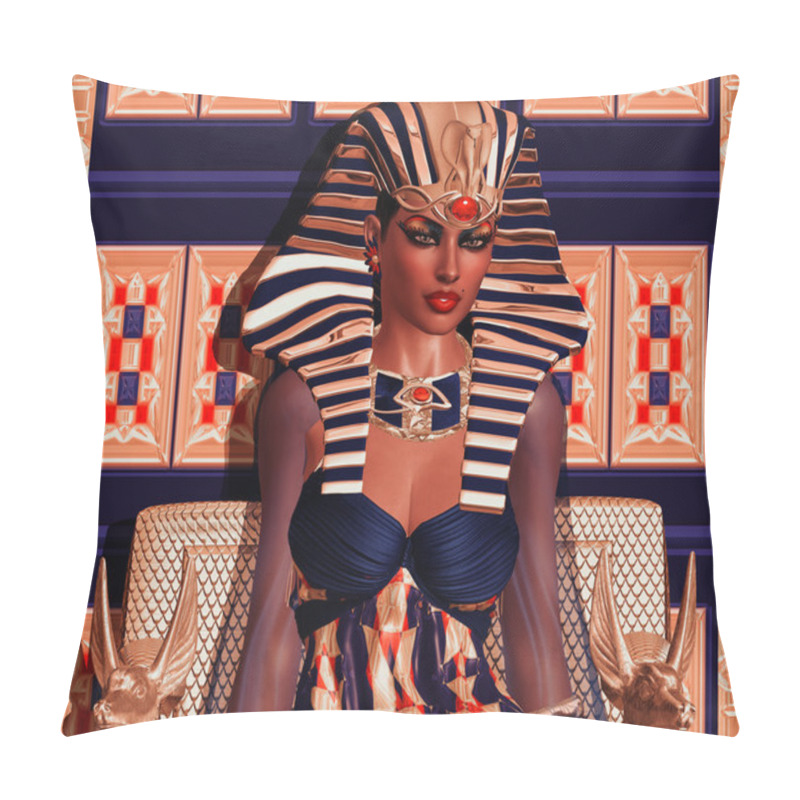 Personality  Egyptian Fantasy, Digital Art, Cleopatra, Nefertiti, Hatshepsut Or Any Egyptian Royal Woman. Pillow Covers