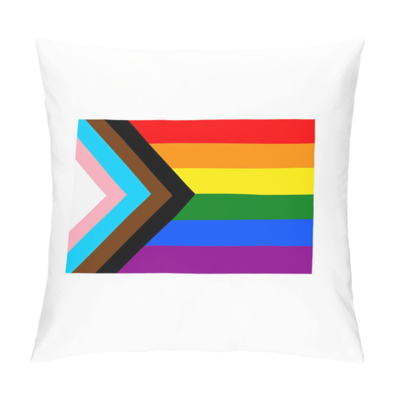 Personality  Progress Pride Flag Doodle Icon, Vector Illustration Pillow Covers