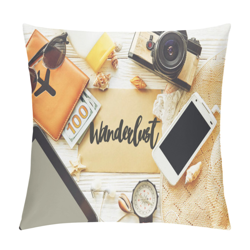 Personality  Wanderlust Text On Card  Pillow Covers