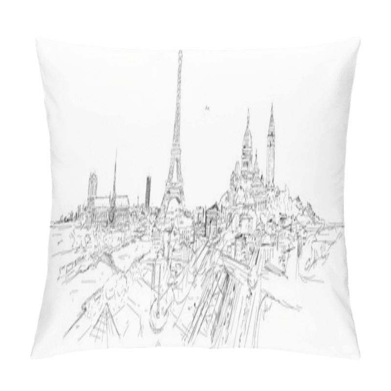 Personality  PARIS City Panoramic Sketch Pillow Covers