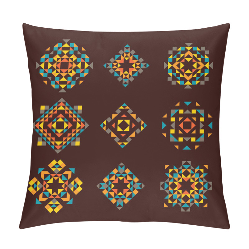 Personality  Vector Set Of Geometric Native Pattern Elements Pillow Covers