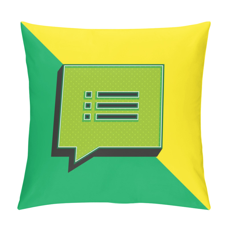 Personality  Argument Green And Yellow Modern 3d Vector Icon Logo Pillow Covers