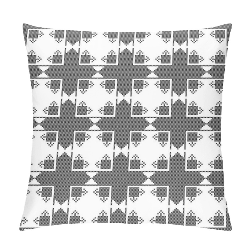 Personality  Black And White Background. Symmetrical Repetition. Pillow Covers