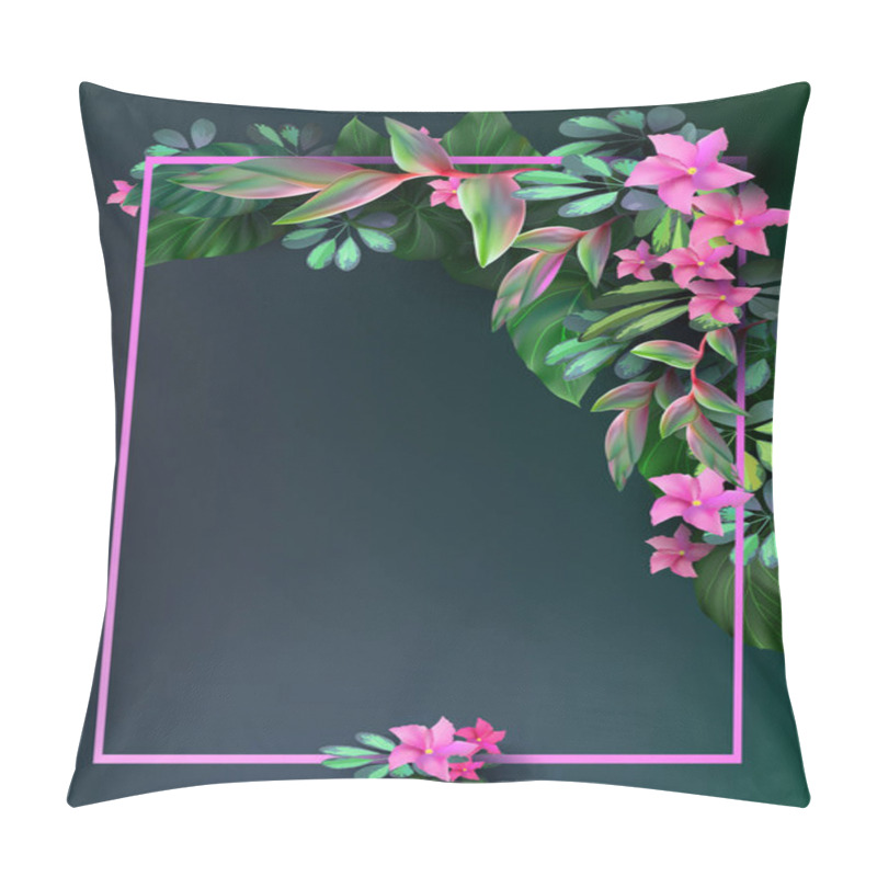 Personality  Tropical Forest And Flowers.vector Pillow Covers