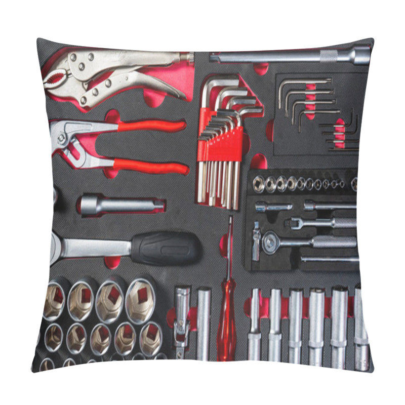 Personality  Professional Work Tools Set With Various Equipments For Technicians In A Stylish Box. Pillow Covers