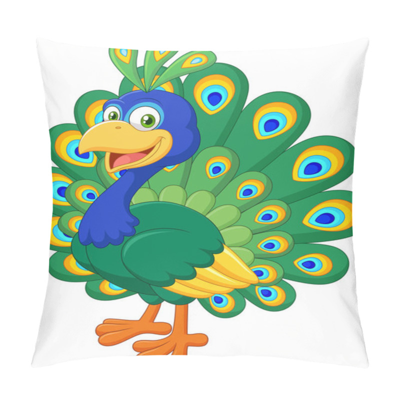 Personality  Beautiful Peacock Isolated On On White Background  Pillow Covers