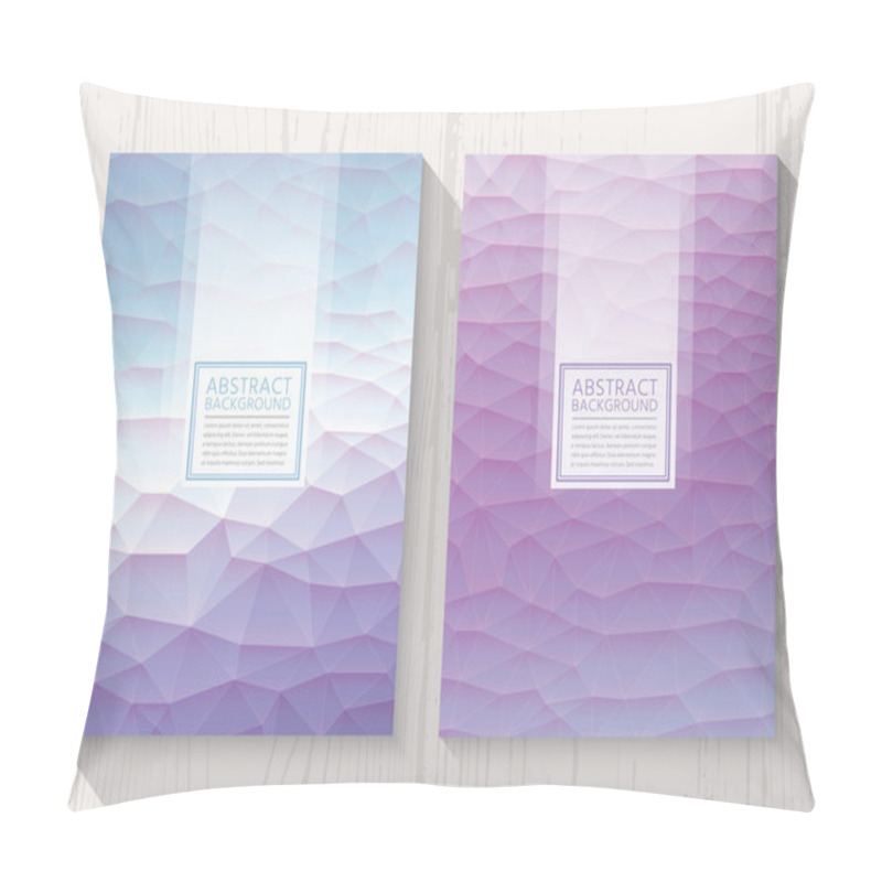 Personality  Abstract Polygonal With Square Text Lavender Background Set Pillow Covers