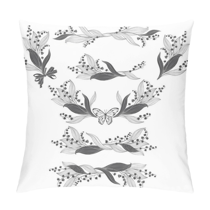 Personality  Floral Arrangement With Lily Of The Valley Flowers. Vector Illustration Pillow Covers