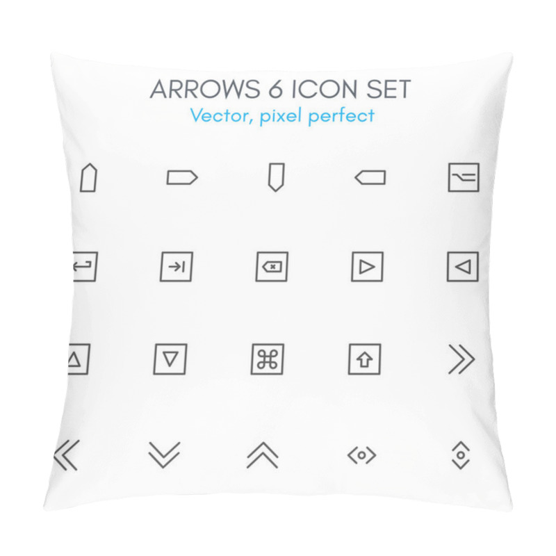 Personality  Arrows 6 Theme, Line Icon Set. Pillow Covers