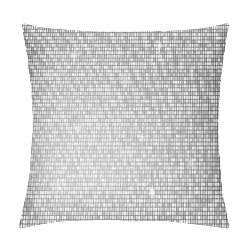 Personality  Abstract Background Silver Mosaic. Background Foil Metallic Texture. Festive Vector Illustration. Mirror Mosaic Vector Illustration. Banner Element. Party Backdrop. Christmas Banner. Disco Decoration Pillow Covers