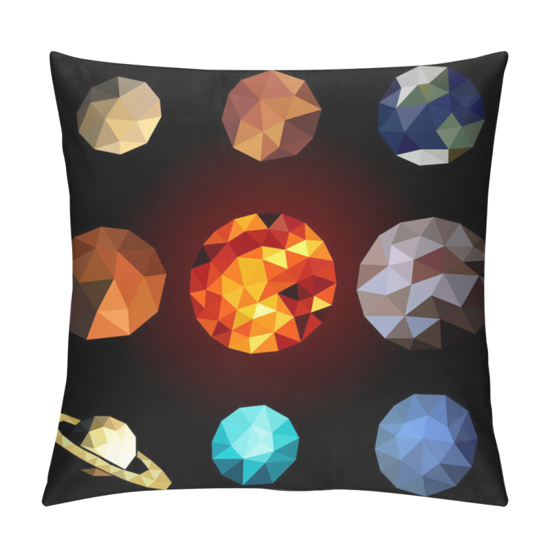 Personality  Set Polygonal Planets Pillow Covers