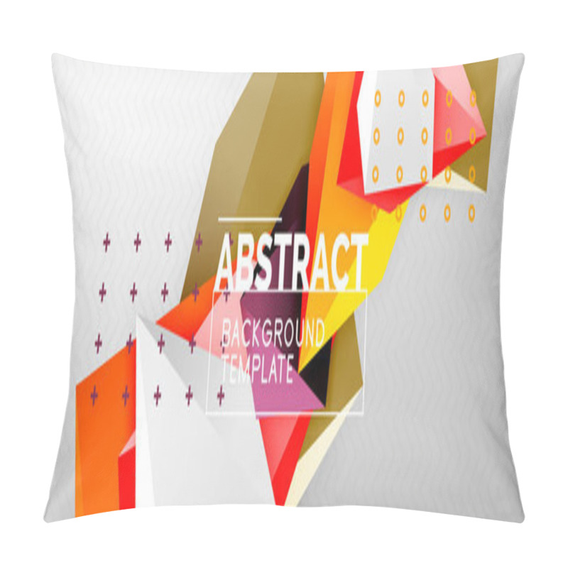 Personality  3d Polygonal Shape Geometric Background, Triangular Modern Abstract Composition Pillow Covers