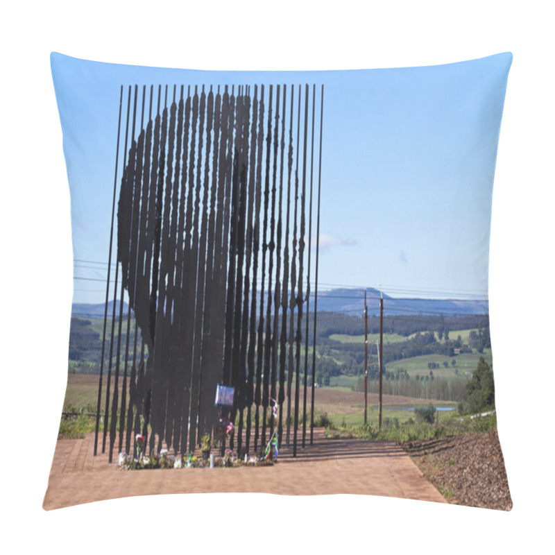 Personality  Metal Sculpture Of Nelson Mandela At Howick Capture Site Pillow Covers