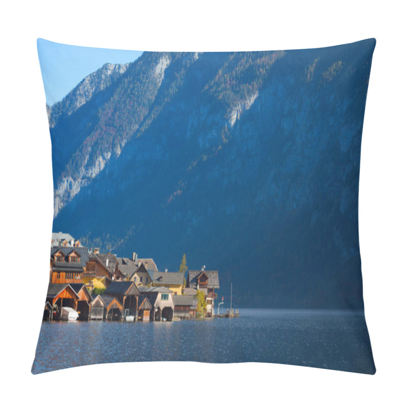 Personality  View Of Beautiful View On Small Famous City Hallstatt - Old Town, Austri Pillow Covers