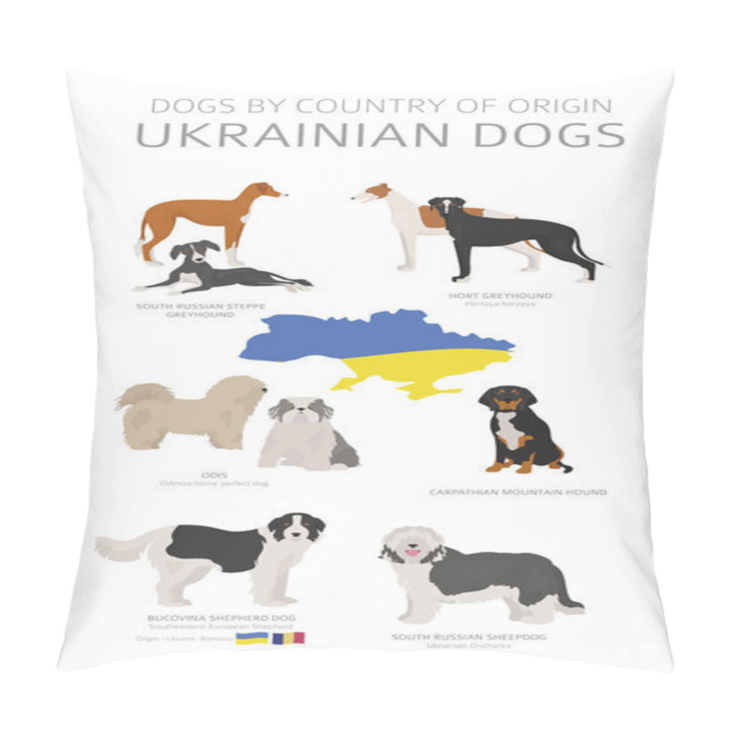 Personality  Dogs By Country Of Origin. Ukrainian Dog Breeds. Shepherds, Hunt Pillow Covers