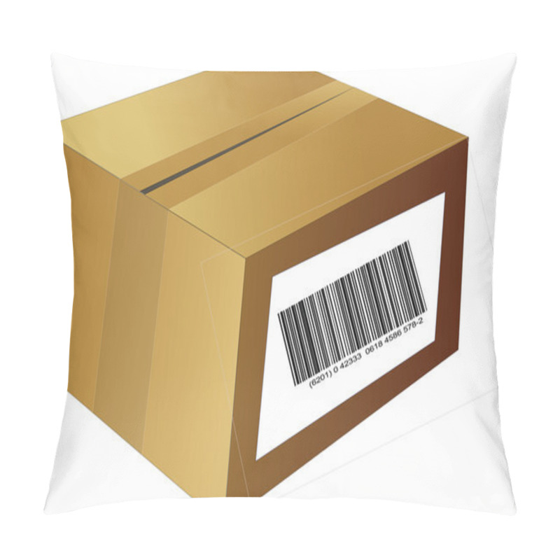 Personality  Brown Box With Bar Code Pillow Covers