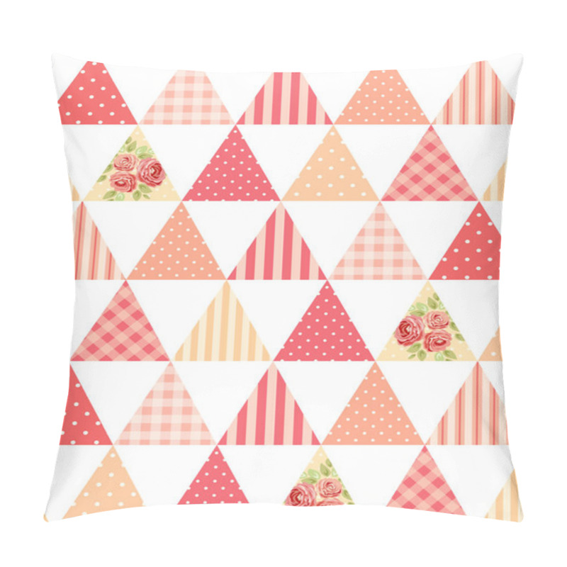 Personality  Seamless Triangular Pattern With Flowers Pillow Covers