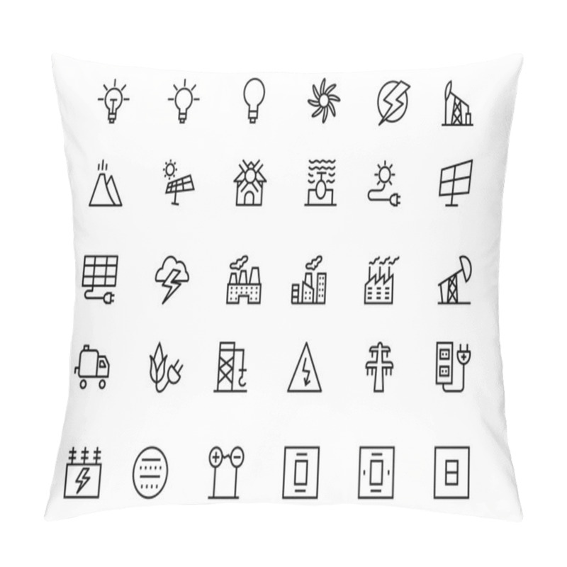 Personality  Energy Line Vector Icons 3 Pillow Covers