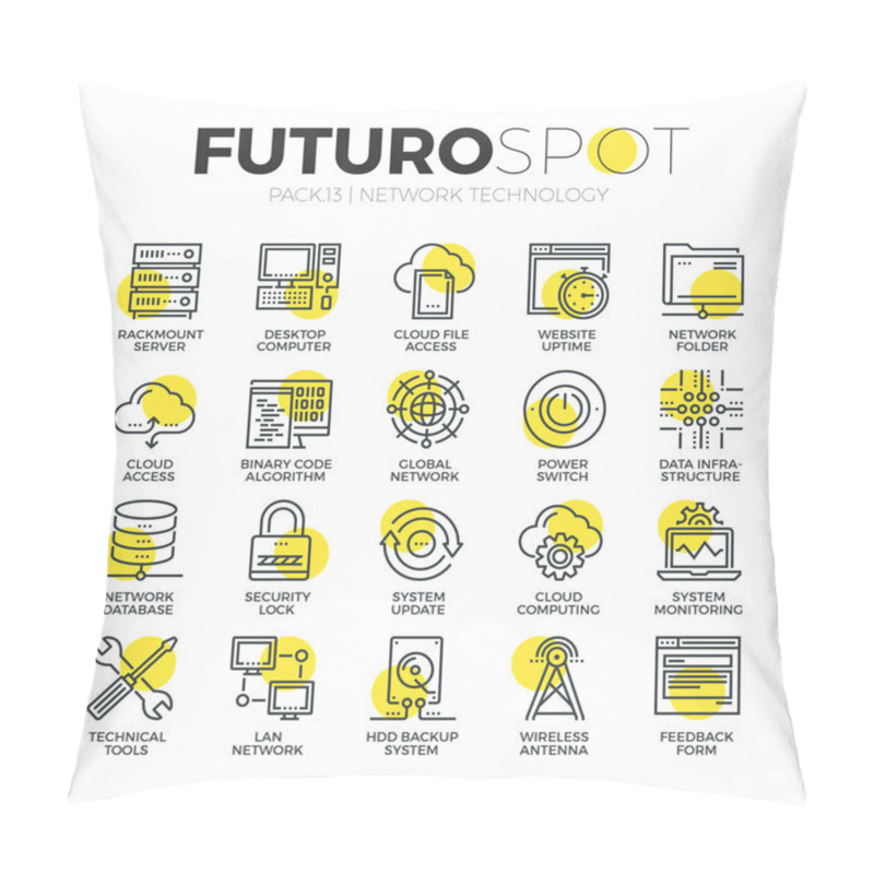 Personality  Cloud Network Futuro Spot Icons Pillow Covers