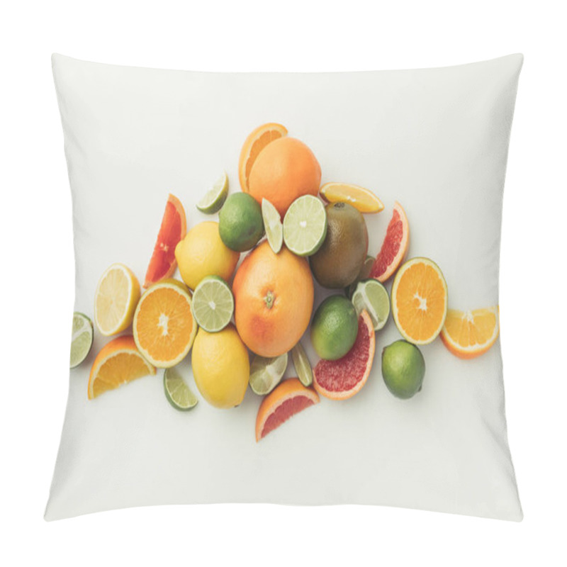 Personality  Juicy Citruses Isolated On White Background Pillow Covers