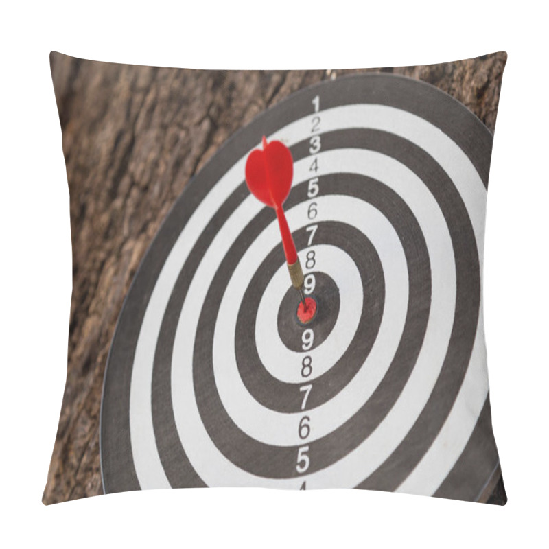 Personality  Red Dart Target Arrow Hitting On Bullseye With,Target Marketing And Business Success Concept Pillow Covers