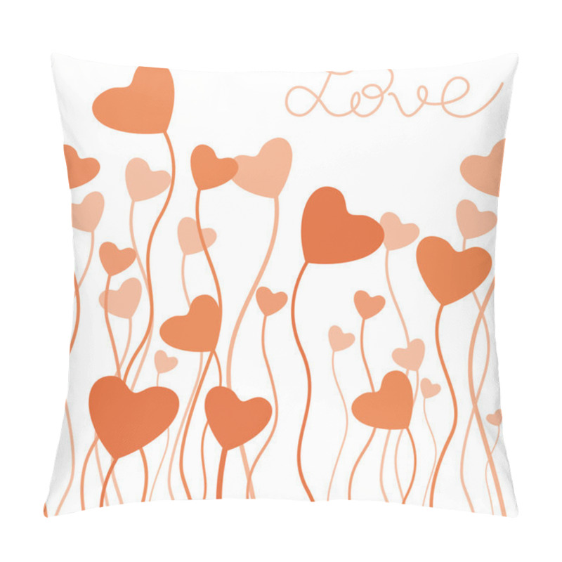 Personality  Vector Illustration Of Red Hearts Pillow Covers