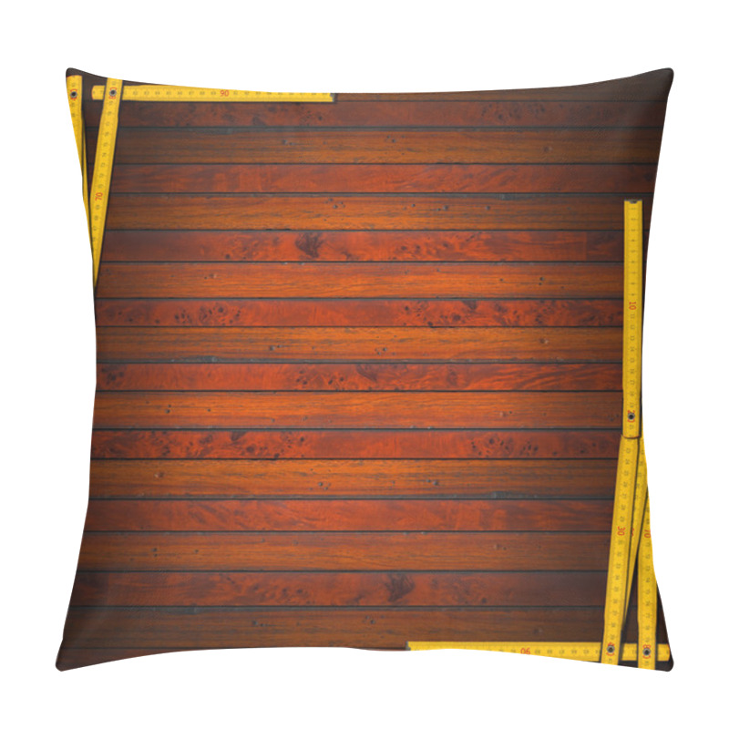 Personality  Wooden Background With Ruler Frame Pillow Covers