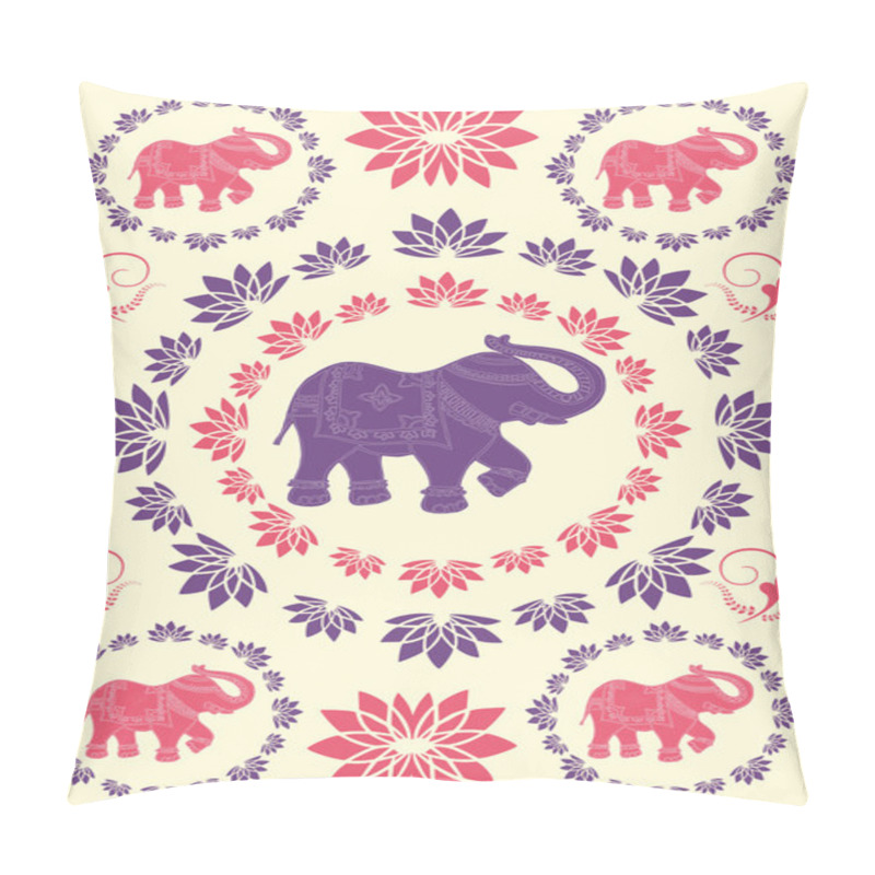 Personality  Festive Typical Indian Elephant Background Pillow Covers