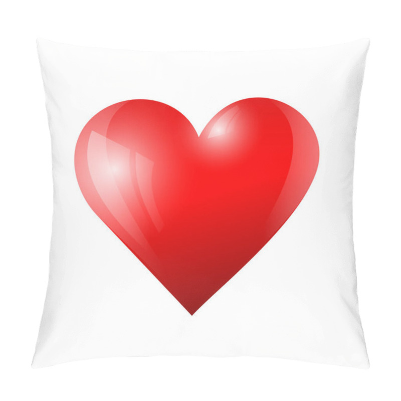 Personality  Red Heart On White Background Pillow Covers