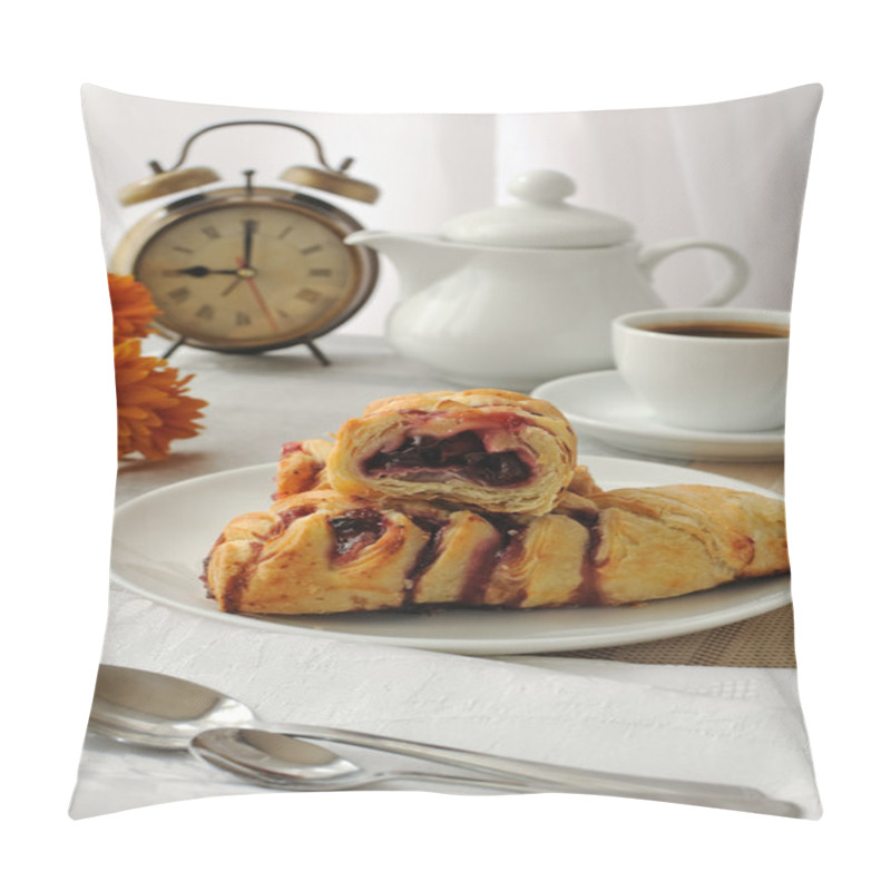 Personality  Mini Cherry Strudel With A Cup Of Coffee Pillow Covers