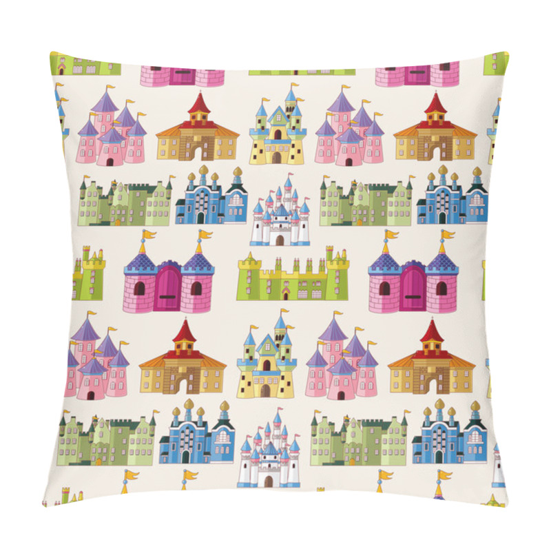 Personality  Cartoon Fairy Tale Castle Seamless Pattern Pillow Covers