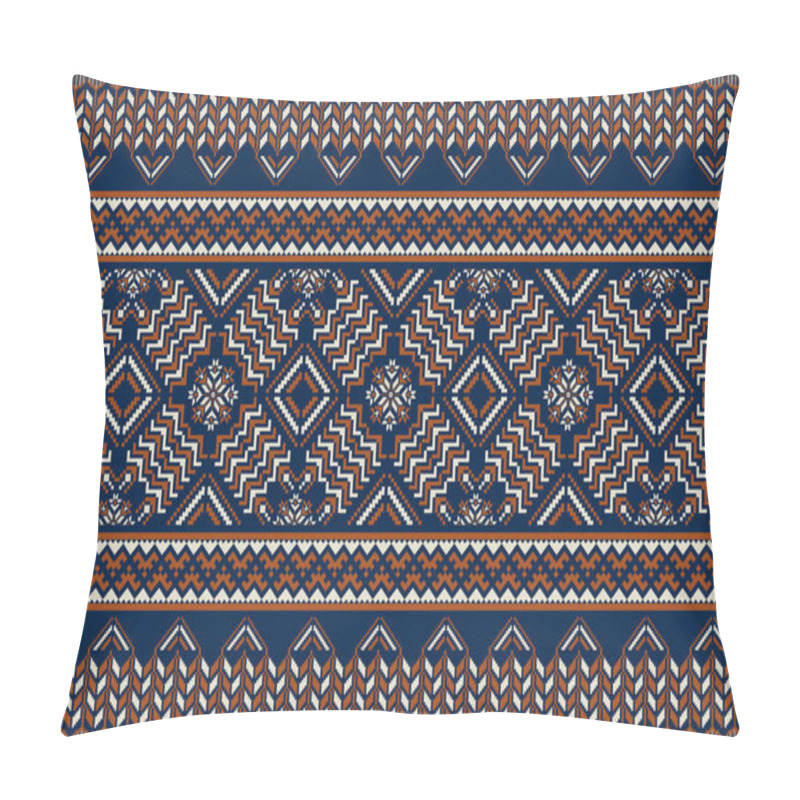 Personality  Colorful Ethnic Geometric Embroidery Pattern. Vector Embroidery Folk Geometric Shape Seamless Pattern. Ethnic Embroidery Pattern Use For Fabric, Textile, Home Decoration Elements, Upholstery, Etc. Pillow Covers