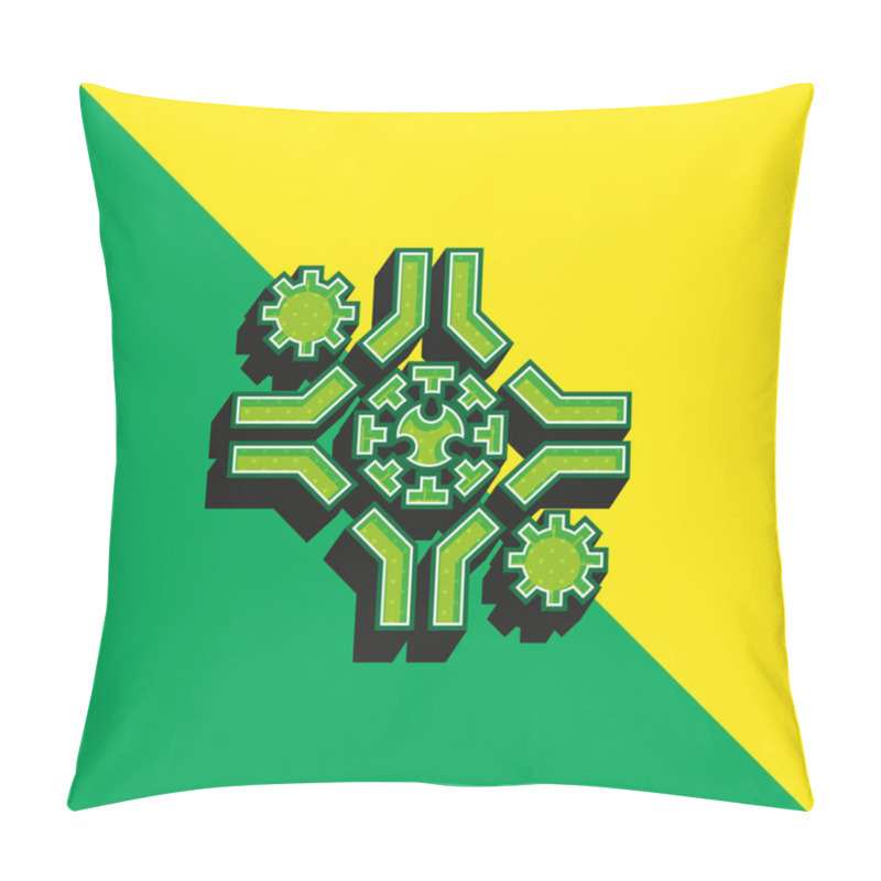 Personality  Antibody Green And Yellow Modern 3d Vector Icon Logo Pillow Covers