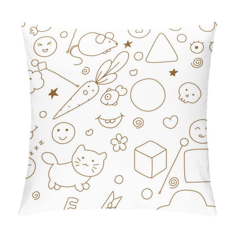 Personality  Seamless Kawaii Child Pattern With Speech Therapy Tools With Cute Doodles. Pillow Covers