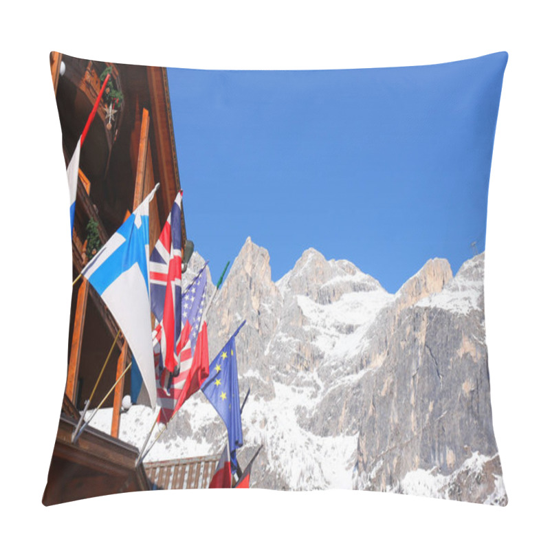 Personality  European Flags Snowy Mountain Peaks Pillow Covers