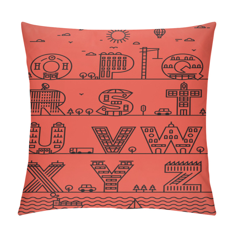 Personality  Building Alphabet Design Pillow Covers